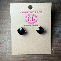Little Black Crystal Stud Fashion Earring
