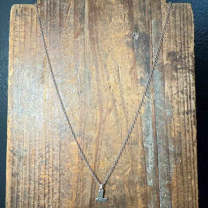 Mini Cowboy Boot Charm 16 inch with 3 inch extender Sterling Silver Necklace