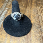 White Buffalo Size 8 With Rope Detail Sterling Silver Ring