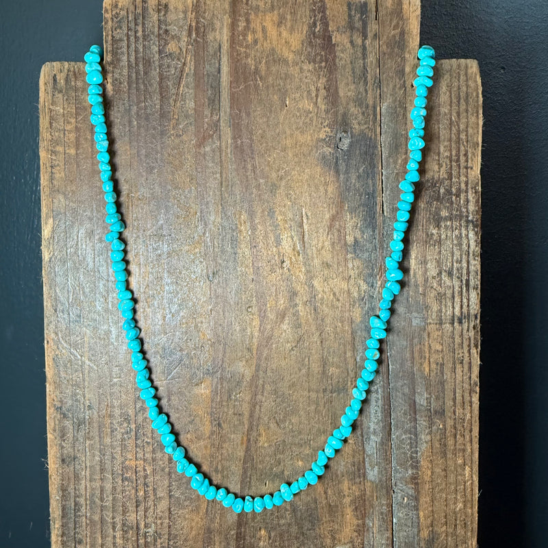 20 inch Turquoise Chip Sterling Silver Necklace
