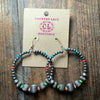 Fancy Pearl Multistone Round Hoop Navajo Sterling Silver Earring