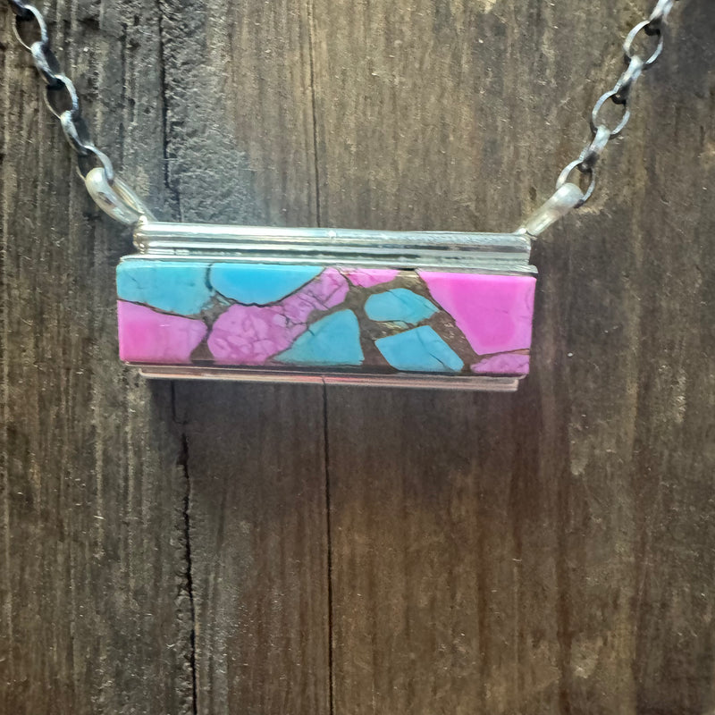 Cotton Candy Bar Sterling Silver Necklace