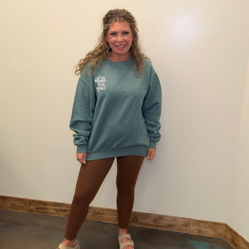 Faded Green Anti-Social Club Take It Easy Sweatshirt