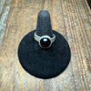Onyx Round Sterling Silver Ring