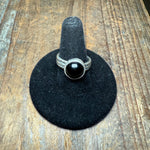 Onyx Round Sterling Silver Ring