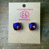 Purple Gold Post Stud Fashion Earring