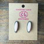 Pink Conch Post Sterling Silver Earring