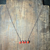 20 inch Four Stone Red Spiny Sterling Silver Necklace