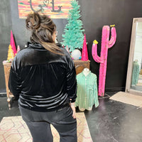 Black Velvet Button Down Velvet Top