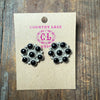 Black Onyx Cluster Post Sterling Silver Earring