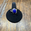 Oval Blue Lapis with Rope Detail Sterling Silver Ring size 7.5