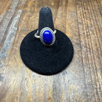 Oval Blue Lapis with Rope Detail Sterling Silver Ring size 7.5