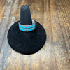 Two Row Turquoise Inlay Sterling Silver Ring size 9