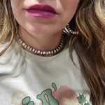 14 inch Pink Conch and Navajo Pearl Statement Necklace
