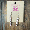 4 Stone Pink Conch Dangle French Hook Sterling Silver Earring