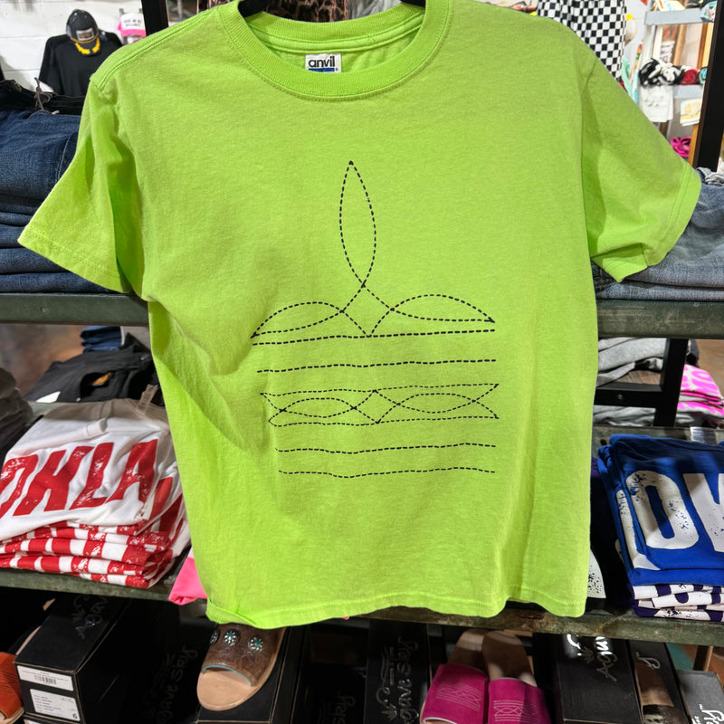 Lime Bootstitch Youth Crew Neck T-shirt