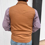 Camel Brown Powder River Men's Conceal & Carry Plaid Lined Vest.