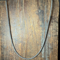 20 inch 3mm Sterling Silver Navajo Pearl Necklace