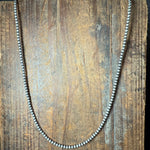 20 inch 3mm Sterling Silver Navajo Pearl Necklace