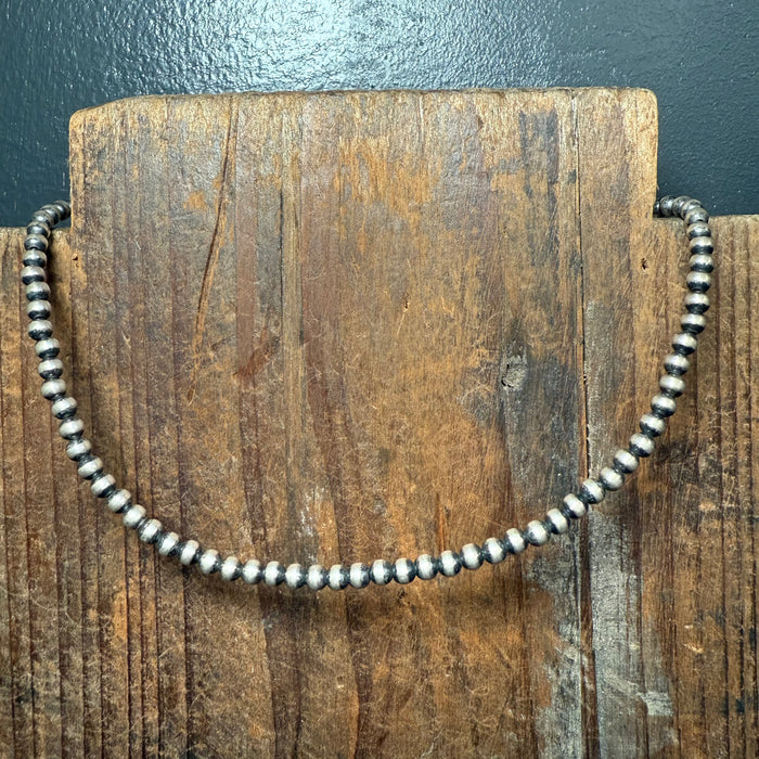 14 inch 4mm Navajo Pearl Sterling Silver Necklace