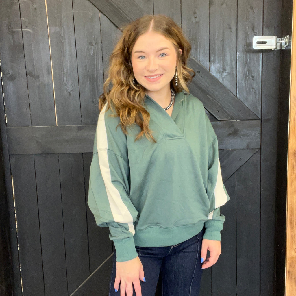 Lagoon Green Super Soft Crop Pullover