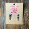 4 Stone Light Blue Opal Post Stud Sterling Silver Earring