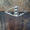 4 Stone Pink Conch Vertical Cuff Sterling Silver Bracelet