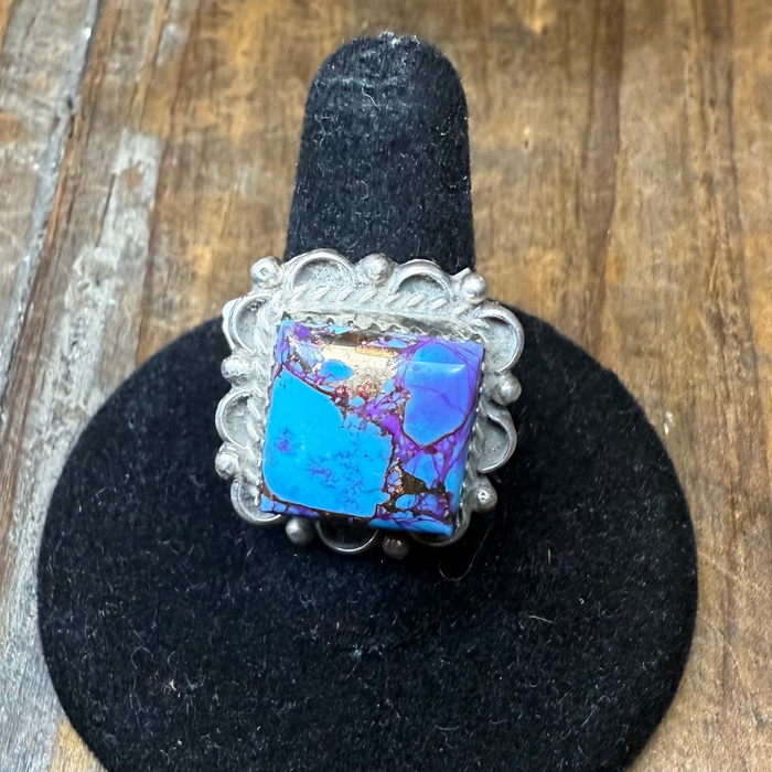 Fancy Mohave Square Sterling Silver Ring
