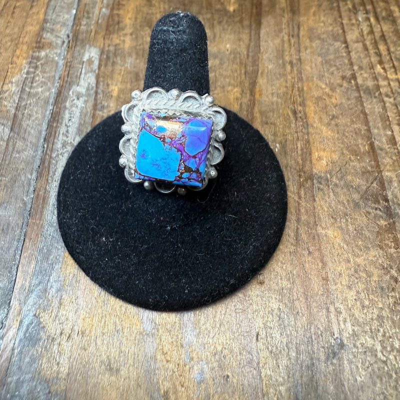 Fancy Mohave Square Sterling Silver Ring