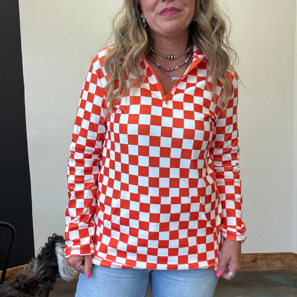 Orange & White Pep Rally Pullover
