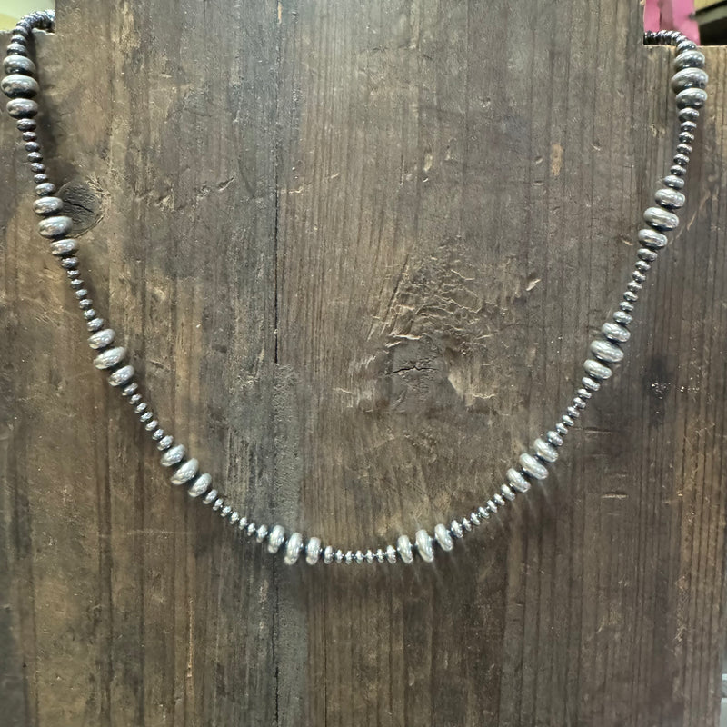 20 inch 3-8mm Rondelle Sterling Silver Necklace