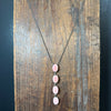 Pink Conch 4 Stone Drop Sterling Silver Necklace