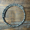 5mm Navajo Pearl with Fancy Ball Slinky Wrap Around Sterling Silver Necklace