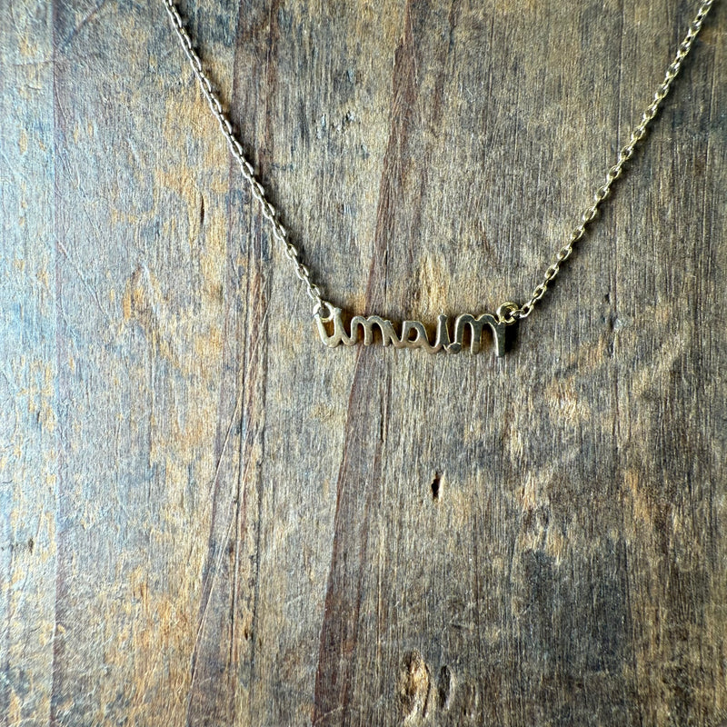 16 inch "Mama" Gold Bar  Fashion Necklace