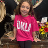 Youth Large OKLA Hot Pink Crew Neck T-shirt