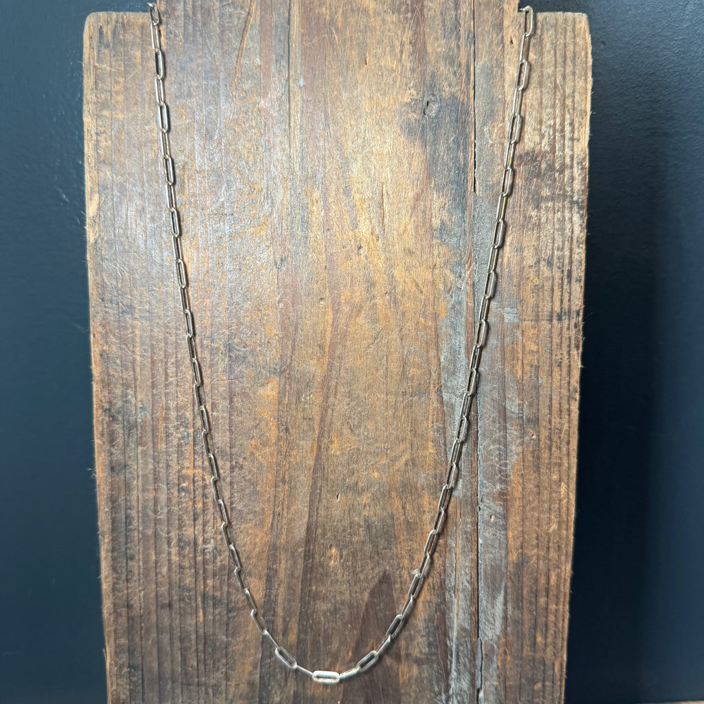 24 inch light Shiny Link Chain Sterling Silver Necklace