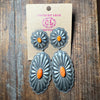 Concho Rita Lee Orange Spiny Sterling Silver Earrings
