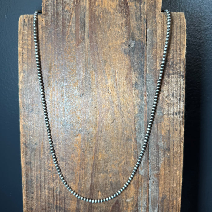 22 inch 3mm Sterling Silver Navajo Pearl Necklace