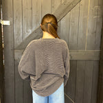 Charcoal Dolman Ribbed Soft Long sleeve Shirt