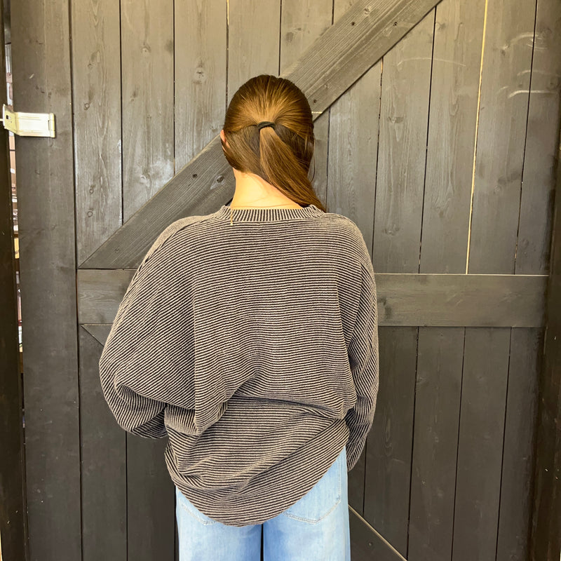 Charcoal Dolman Ribbed Soft Long sleeve Shirt