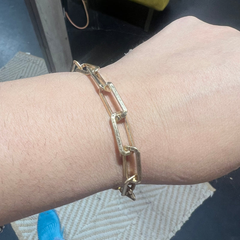 Gold  Link Chain 7 Inch Fashion Bracelet