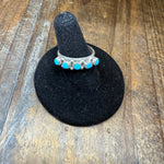 Cute 5 Stone Turquoise Sterling Silver Ring