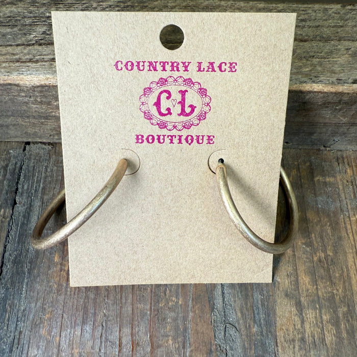 Thick Gold Hoop Post Fashion Earring
