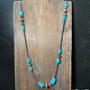 31 inch Spiny, Turquoise Multistone Navajo Pearl Sterling Silver Necklace