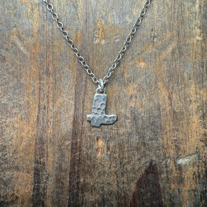 Mini Cowboy Boot Charm 16 inch with 3 inch extender Sterling Silver Necklace