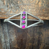 4 Stone Purple Opal Vertical Cuff Sterling Silver Bracelet