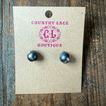 10mm Sterling Silver Navajo Pearl Stud Earring