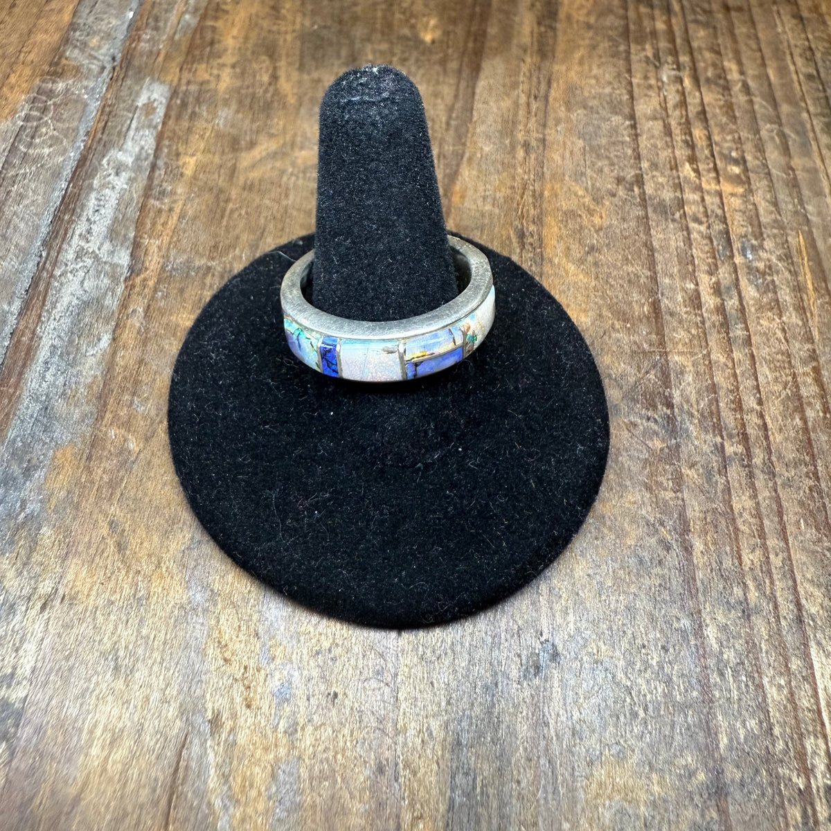 Spider Opal Inlay Sterling Silver Ring