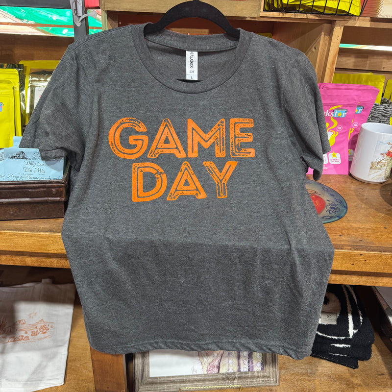 Grey Orange Game Day Youth Crew Neck T-shirt