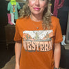 Western Moon Scene Burnt Orange T-shirt.